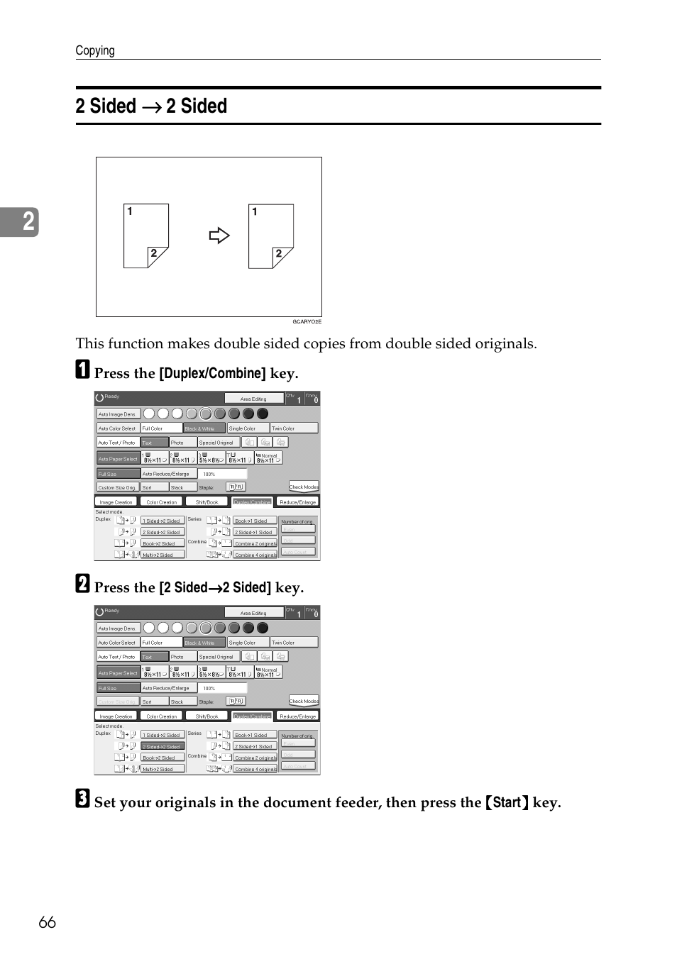 2 sided → → → → 2 sided | Savin Copier SDC326 User Manual | Page 76 / 112