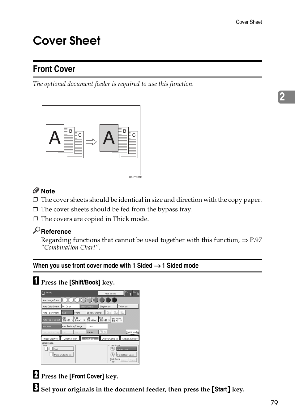 2cover sheet, Front cover | Savin Copier SDC326 User Manual | Page 89 / 112