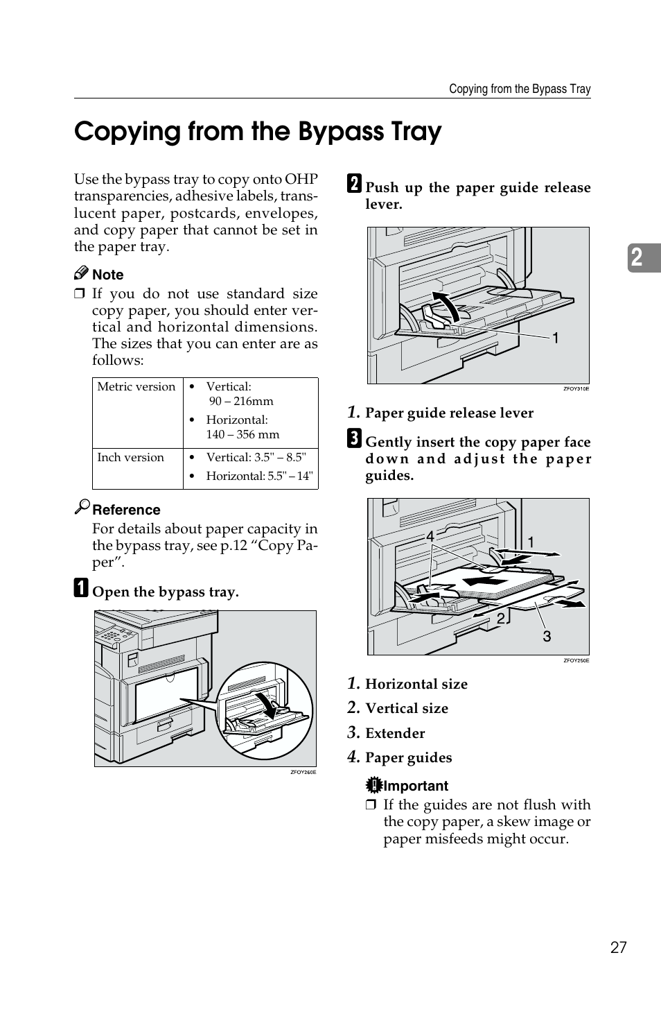 2copying from the bypass tray | Savin 2513f User Manual | Page 40 / 89