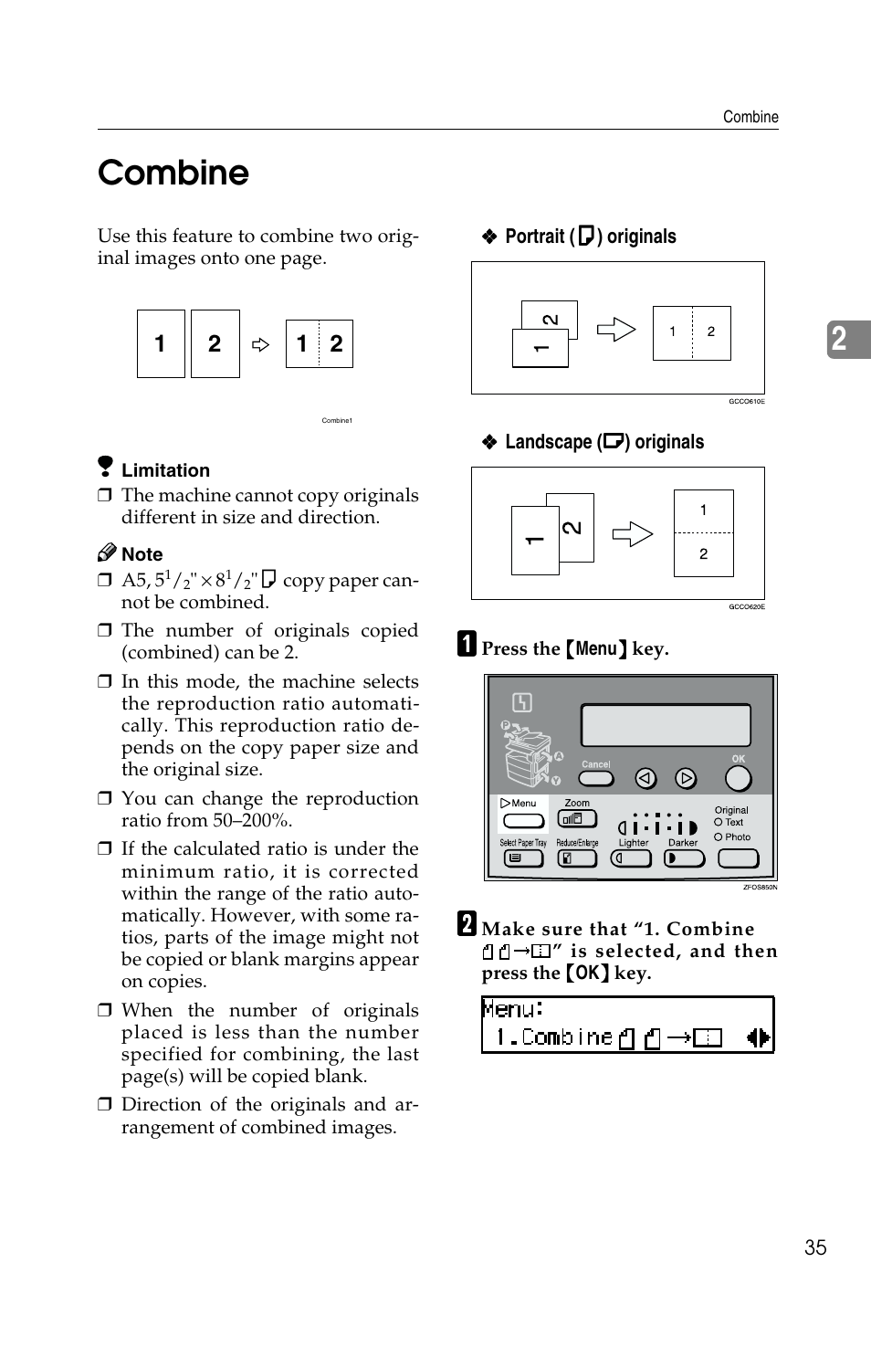 2combine | Savin 2513f User Manual | Page 48 / 89