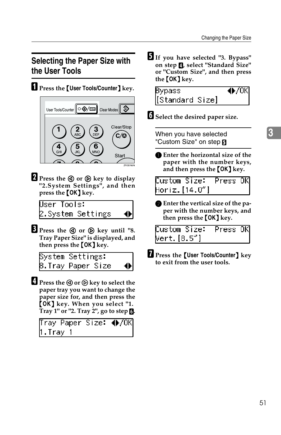 Selecting the paper size with the user tools | Savin 2513f User Manual | Page 64 / 89