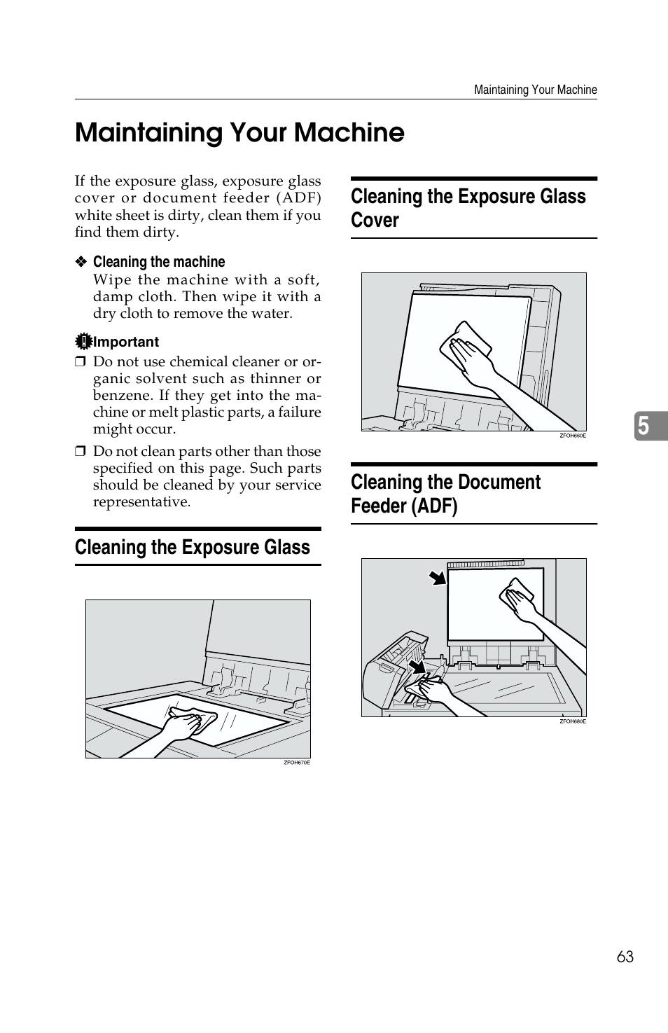 5maintaining your machine | Savin 2513f User Manual | Page 76 / 89