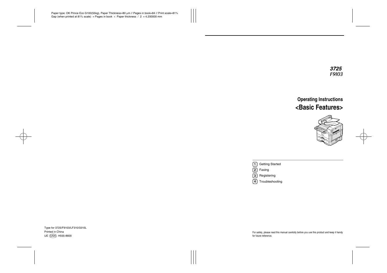 Savin 3725 User Manual | 86 pages