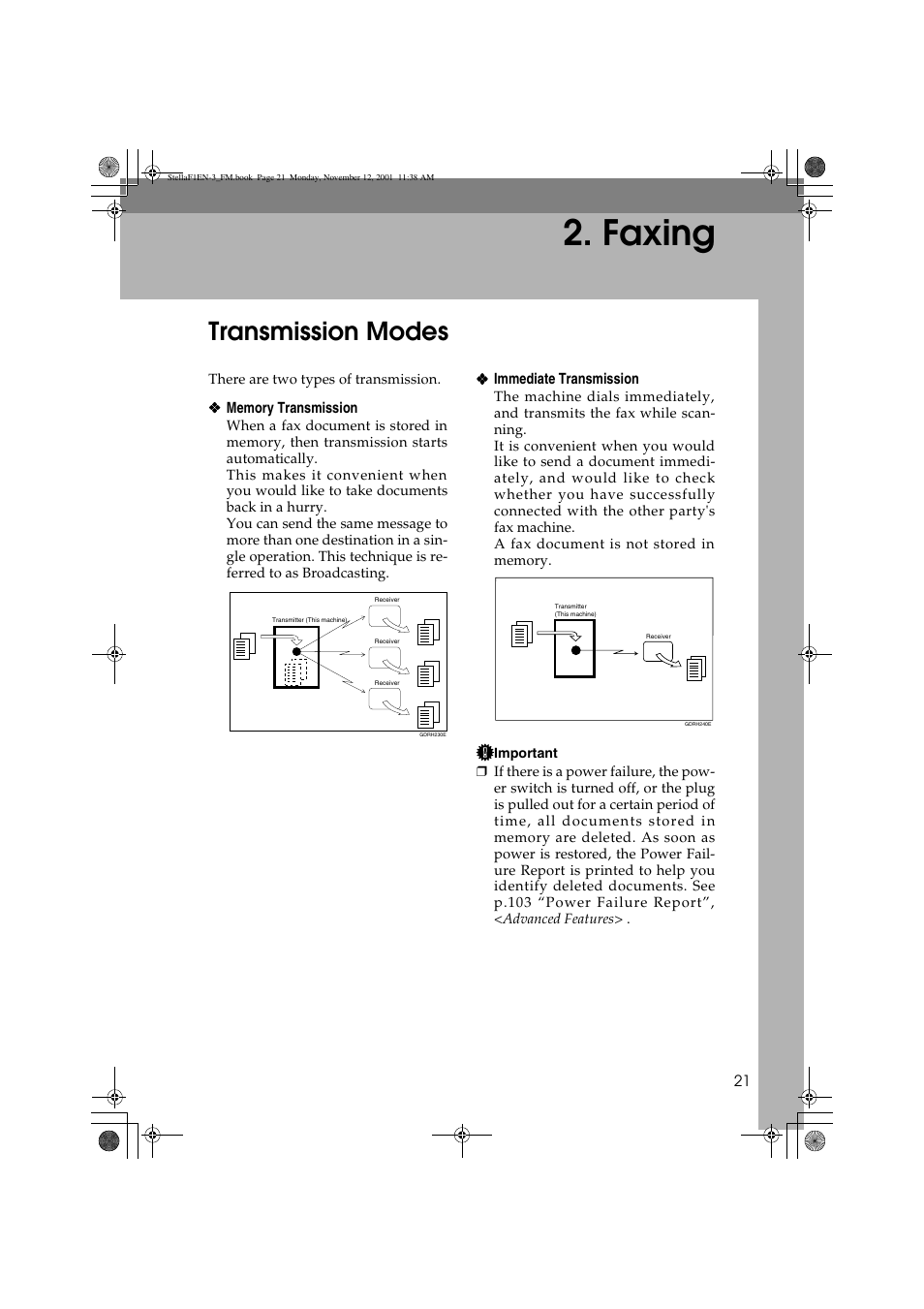 Faxing, Transmission modes | Savin 3725 User Manual | Page 27 / 86