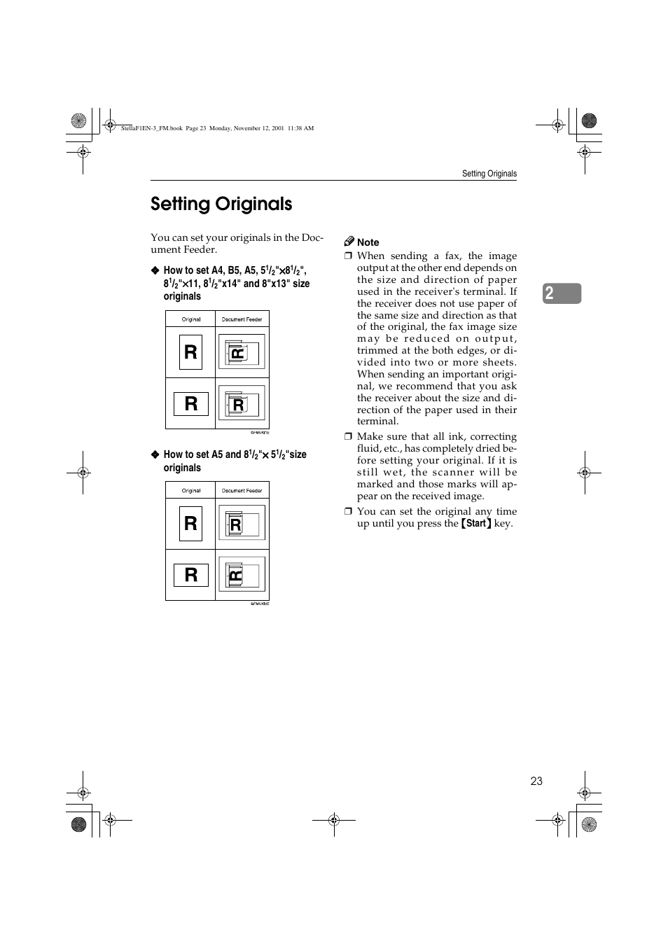 2setting originals | Savin 3725 User Manual | Page 29 / 86