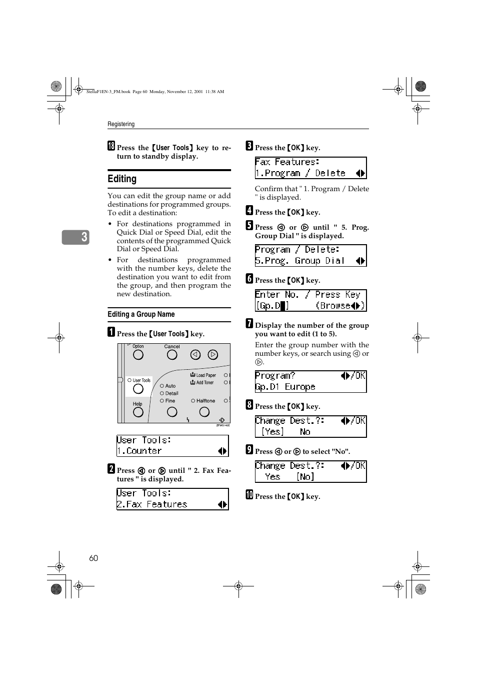 Editing | Savin 3725 User Manual | Page 66 / 86