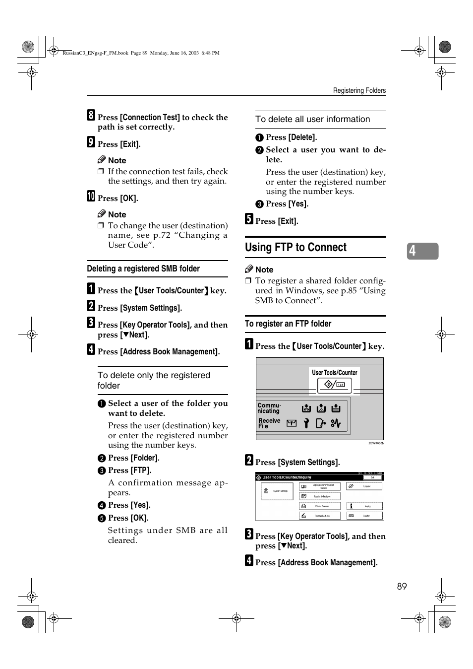 Using ftp to connect | Savin 2022 User Manual | Page 101 / 188