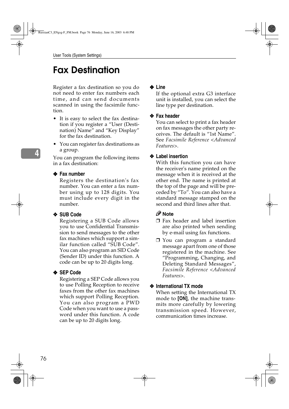 4fax destination | Savin 2022 User Manual | Page 88 / 188