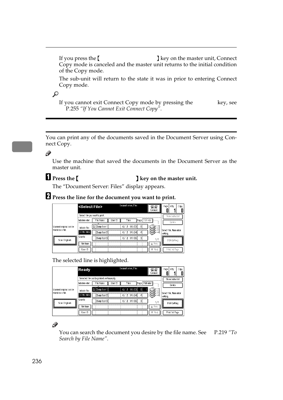Printing saved documents with connect copy | Savin 2555 User Manual | Page 29 / 96
