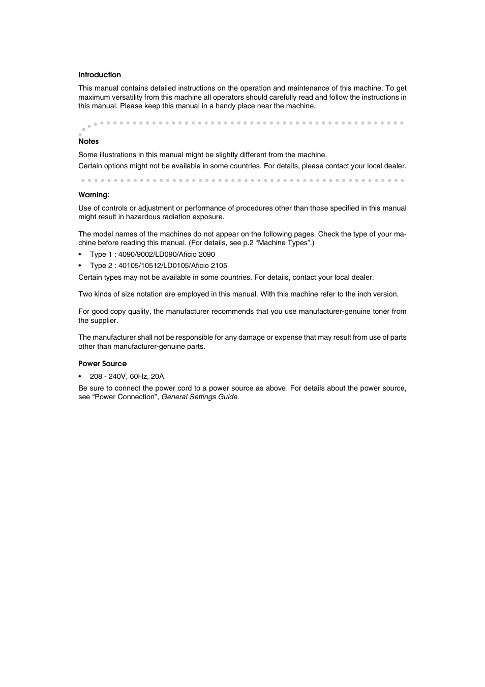 Savin 4090 User Manual | Page 2 / 81