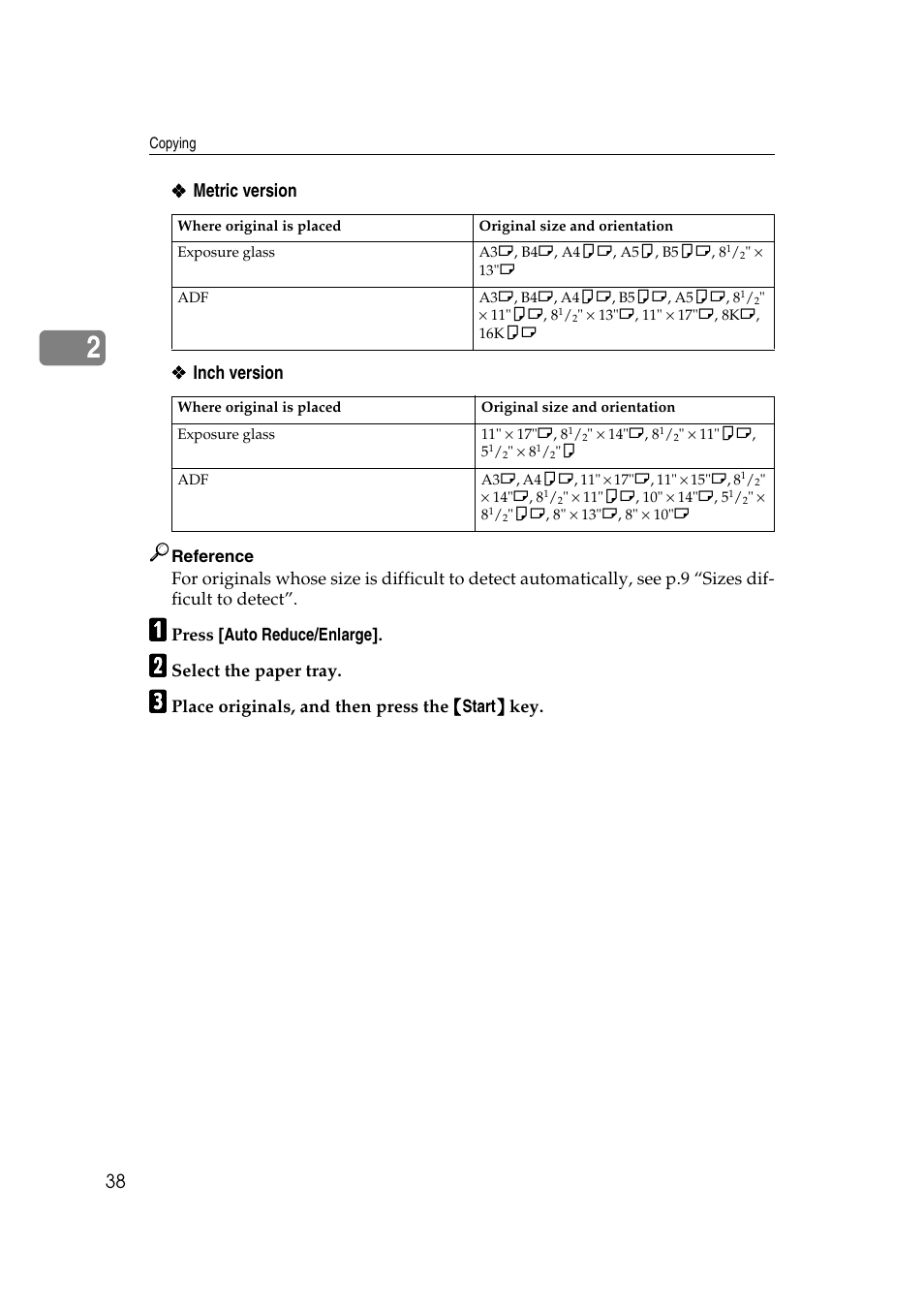 Metric version ❖ ❖ ❖ ❖ inch version | Savin 4090 User Manual | Page 48 / 81