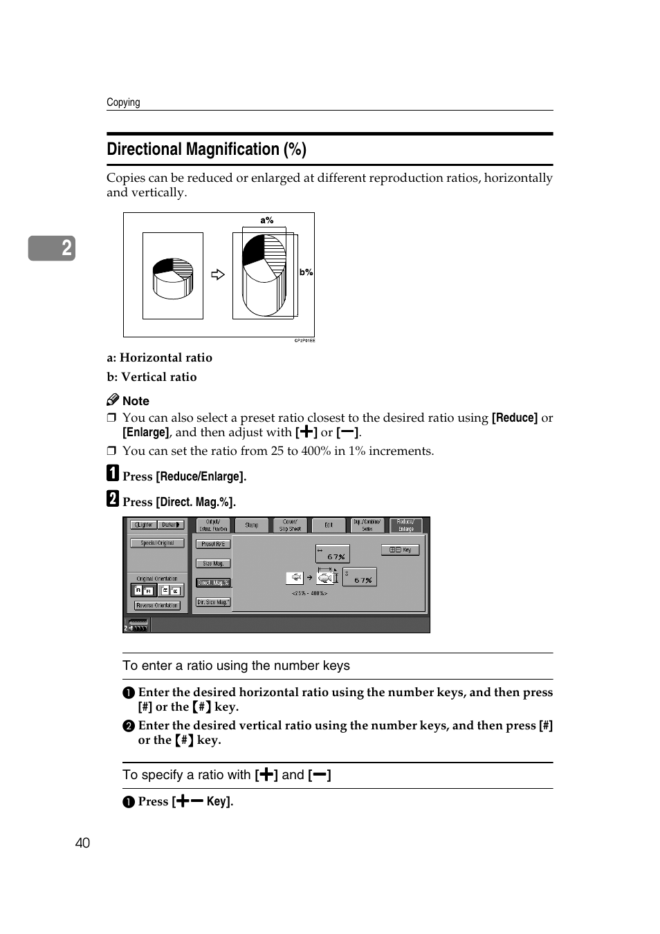 Directional magnification (%) | Savin 4090 User Manual | Page 50 / 81