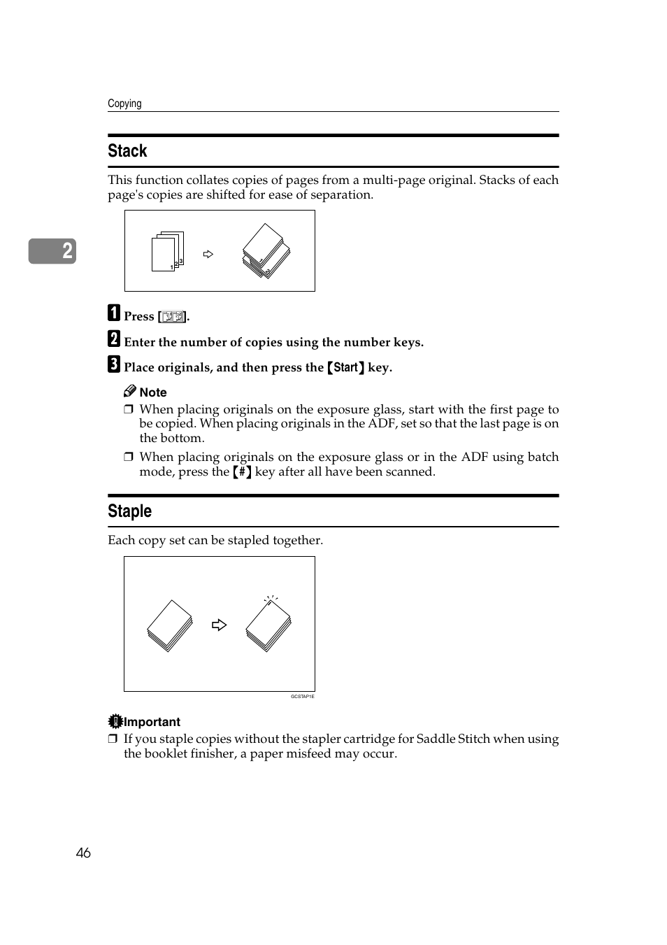 Stack, Staple | Savin 4090 User Manual | Page 56 / 81