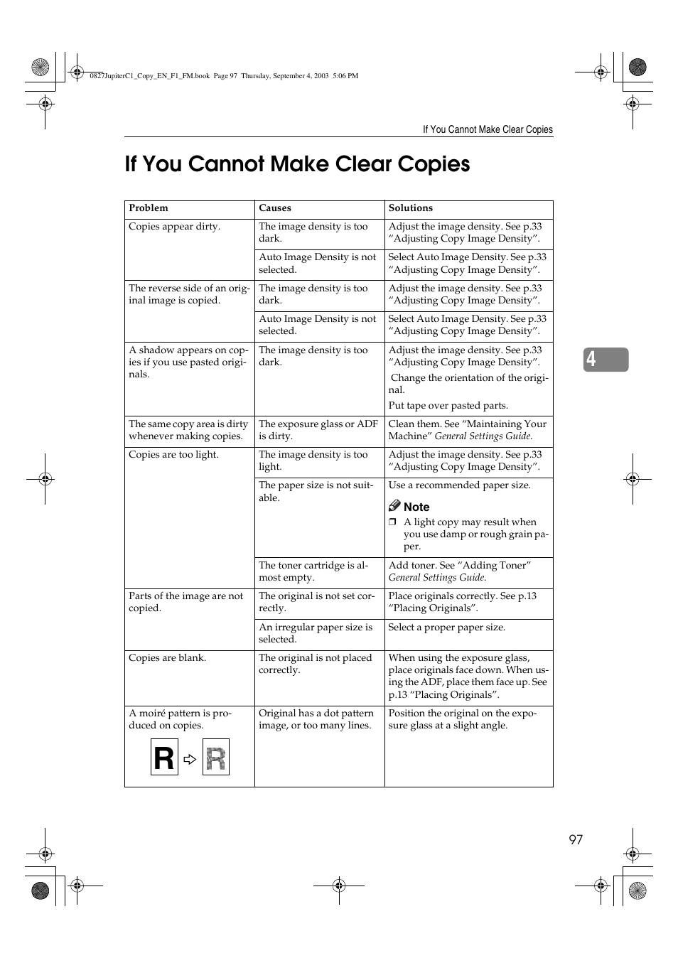 4if you cannot make clear copies | Savin DSc332 User Manual | Page 111 / 160