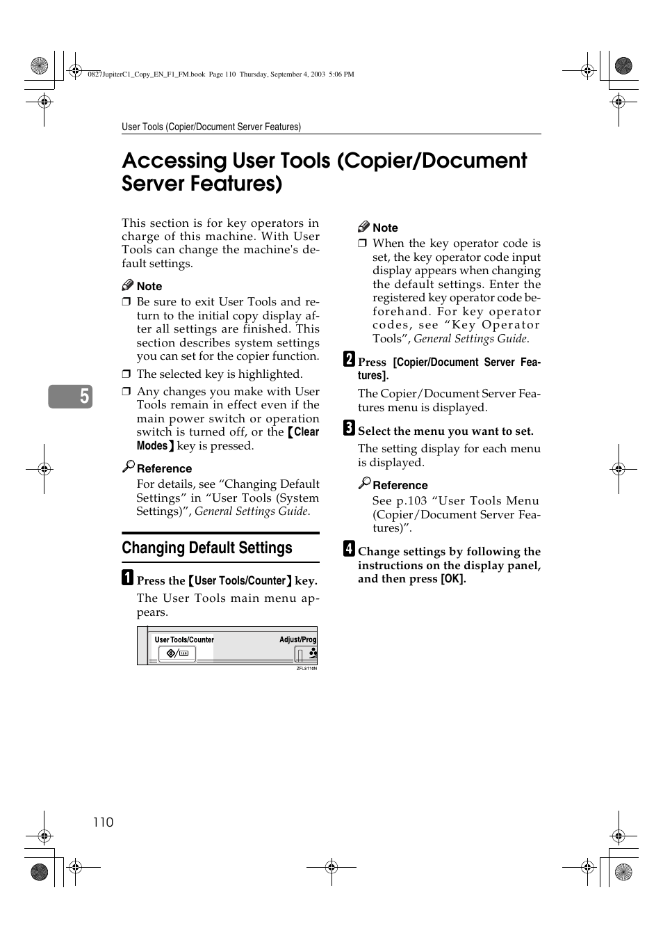 Changing default settings | Savin DSc332 User Manual | Page 124 / 160