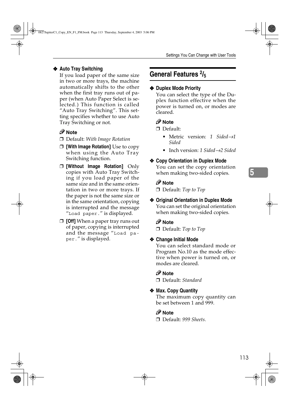 General features | Savin DSc332 User Manual | Page 127 / 160