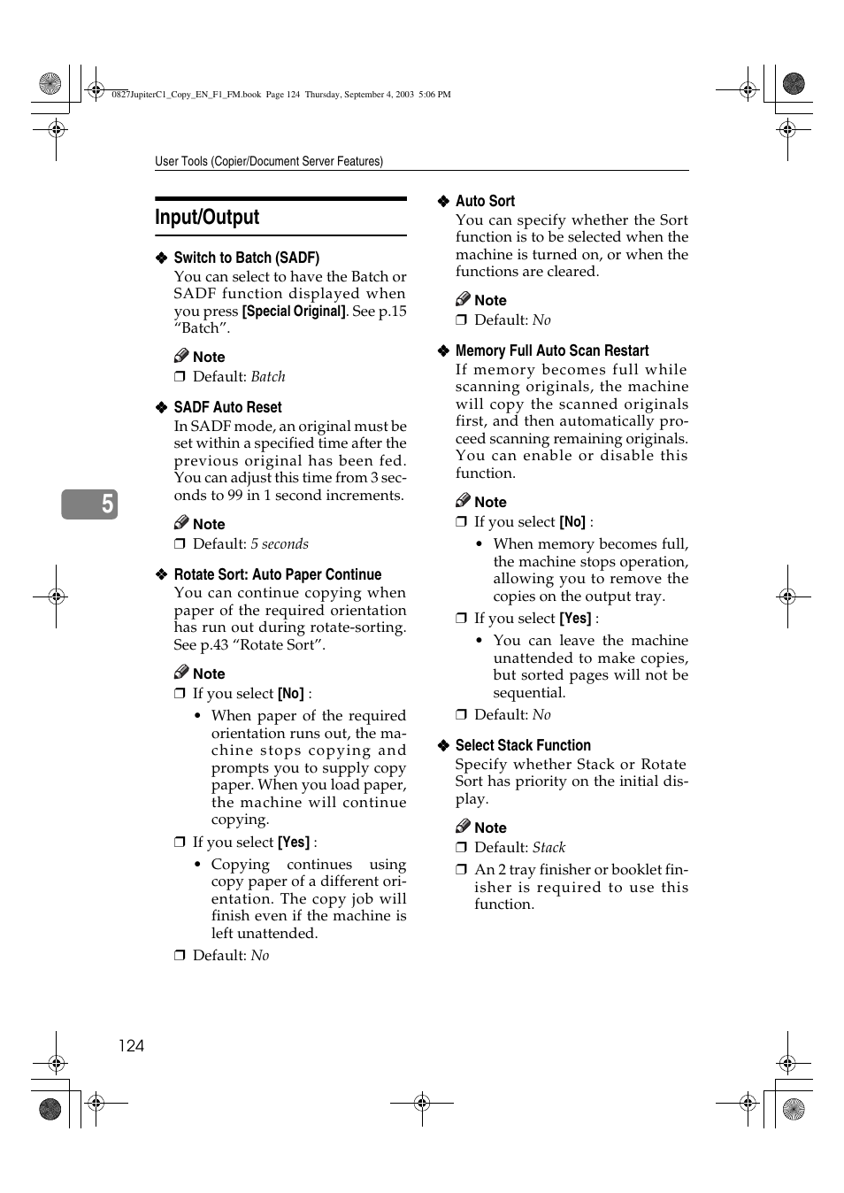 Input/output | Savin DSc332 User Manual | Page 138 / 160