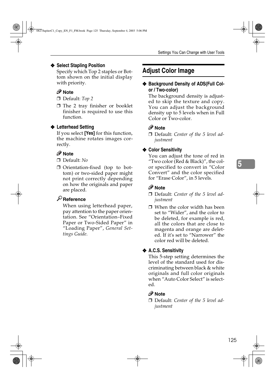 Adjust color image | Savin DSc332 User Manual | Page 139 / 160