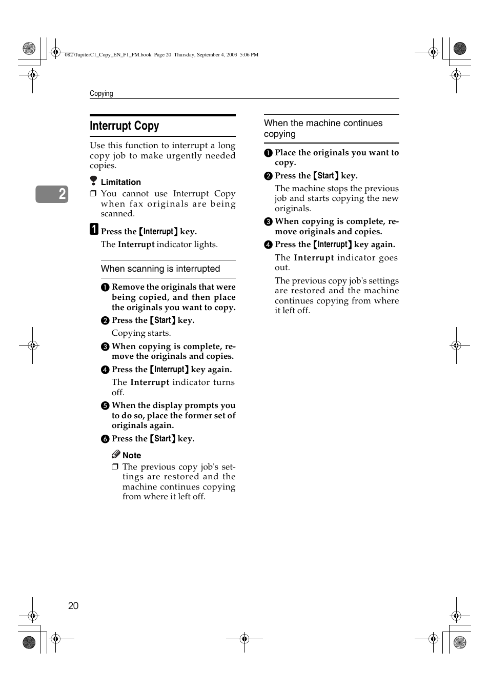 Interrupt copy | Savin DSc332 User Manual | Page 34 / 160