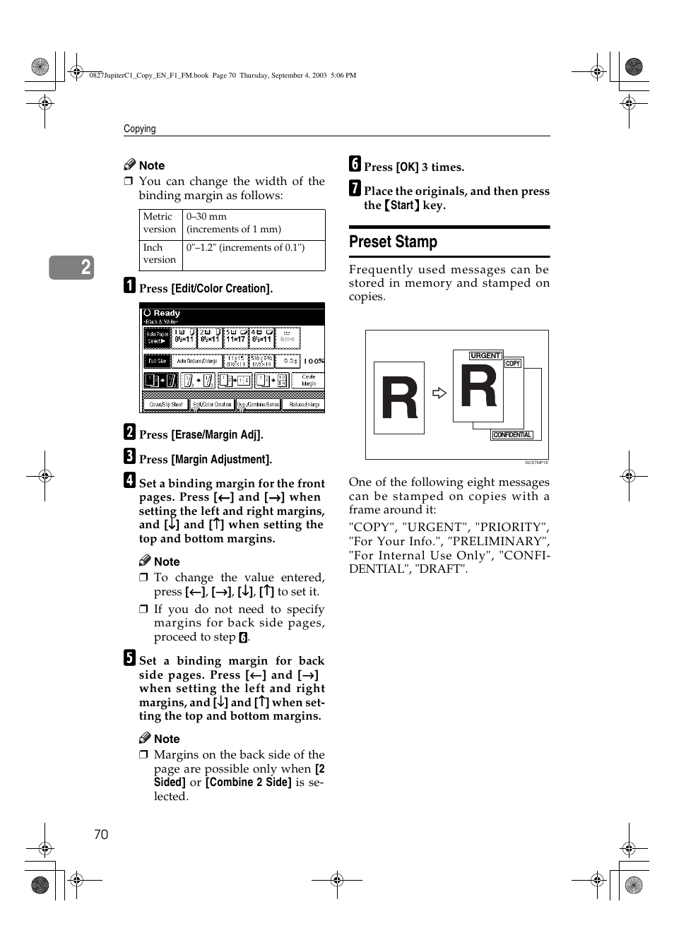 Preset stamp | Savin DSc332 User Manual | Page 84 / 160