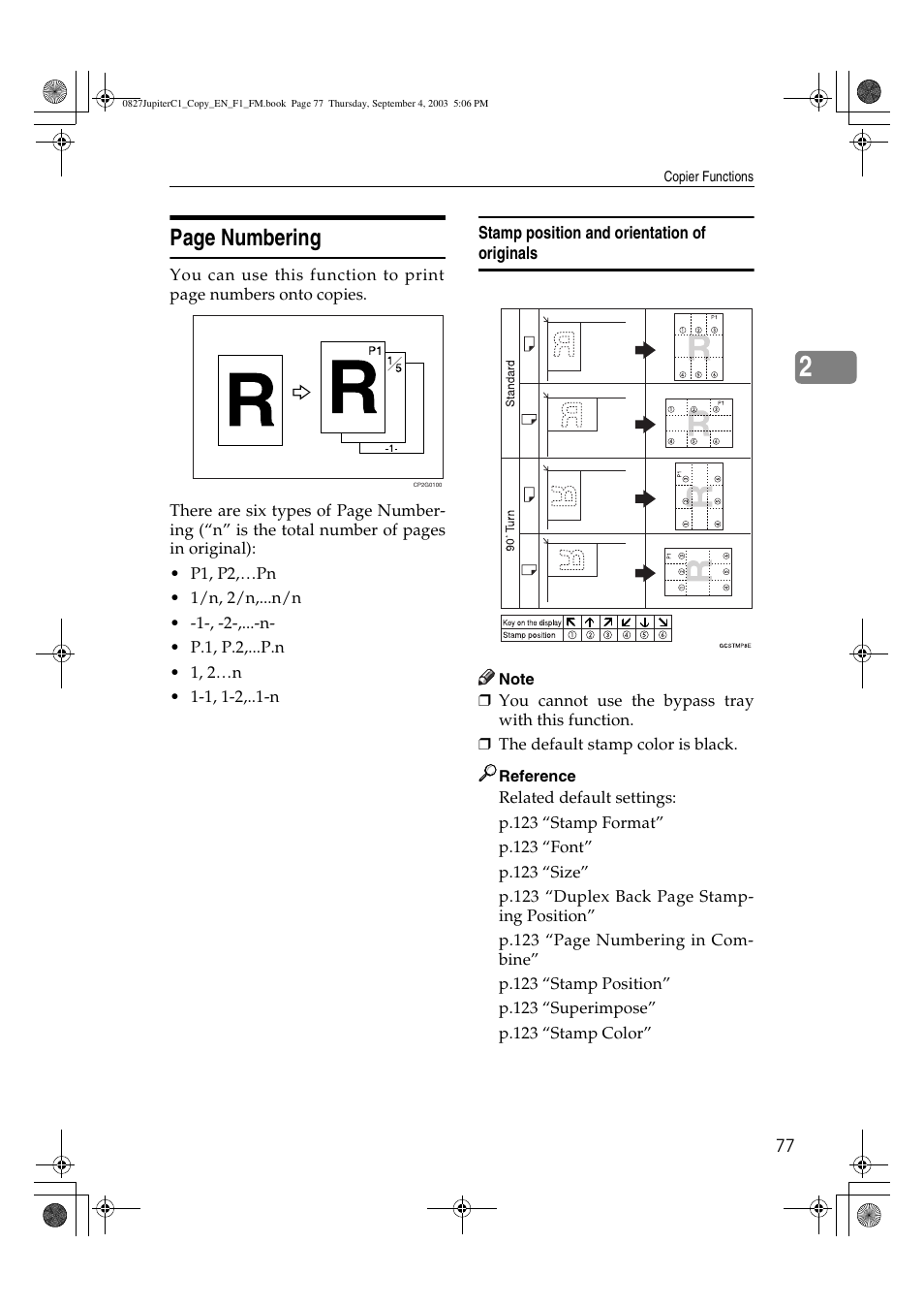 Page numbering | Savin DSc332 User Manual | Page 91 / 160