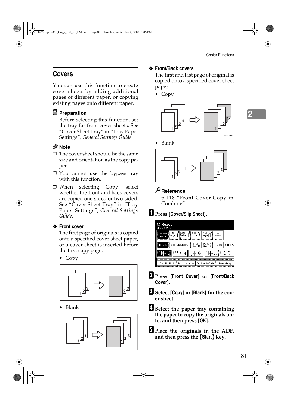 Covers | Savin DSc332 User Manual | Page 95 / 160