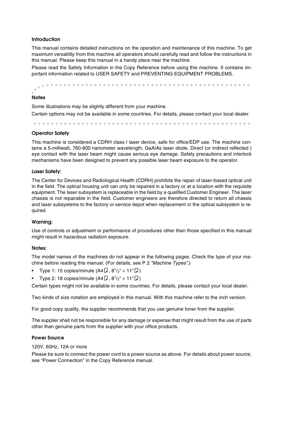 Savin 2518 User Manual | Page 2 / 32