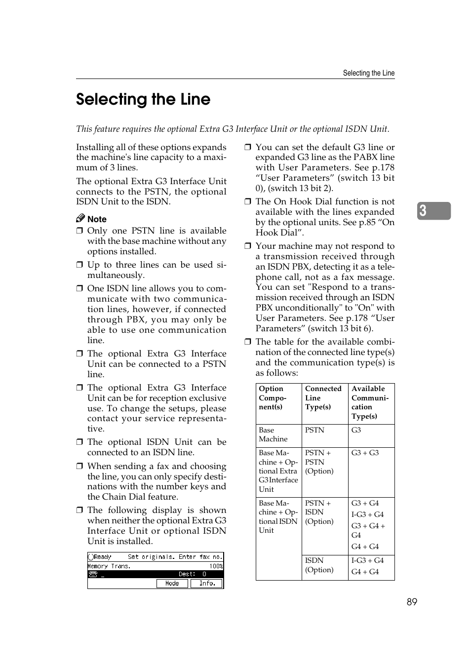 3selecting the line | Savin 3799nf User Manual | Page 101 / 320