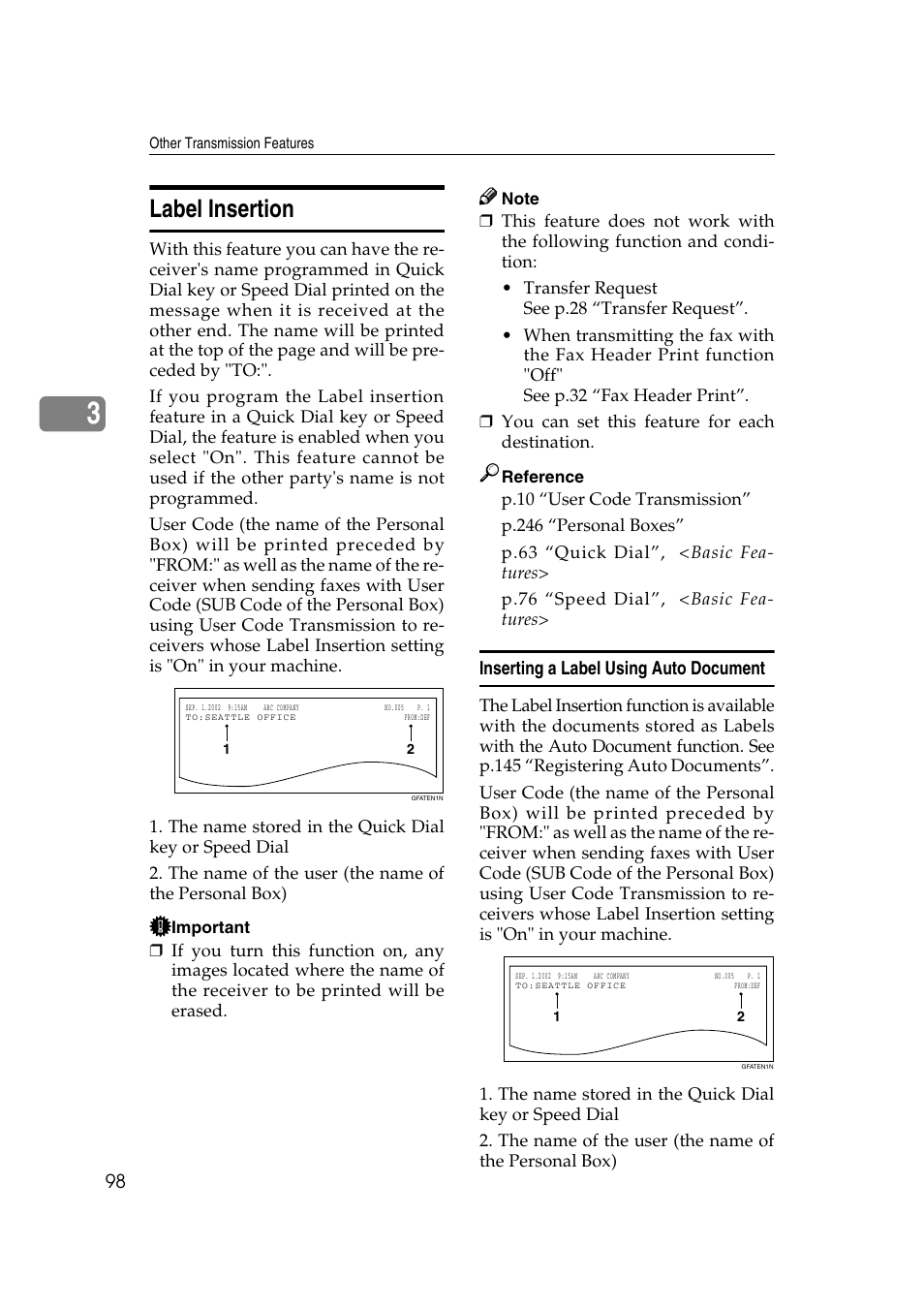 Label insertion | Savin 3799nf User Manual | Page 110 / 320