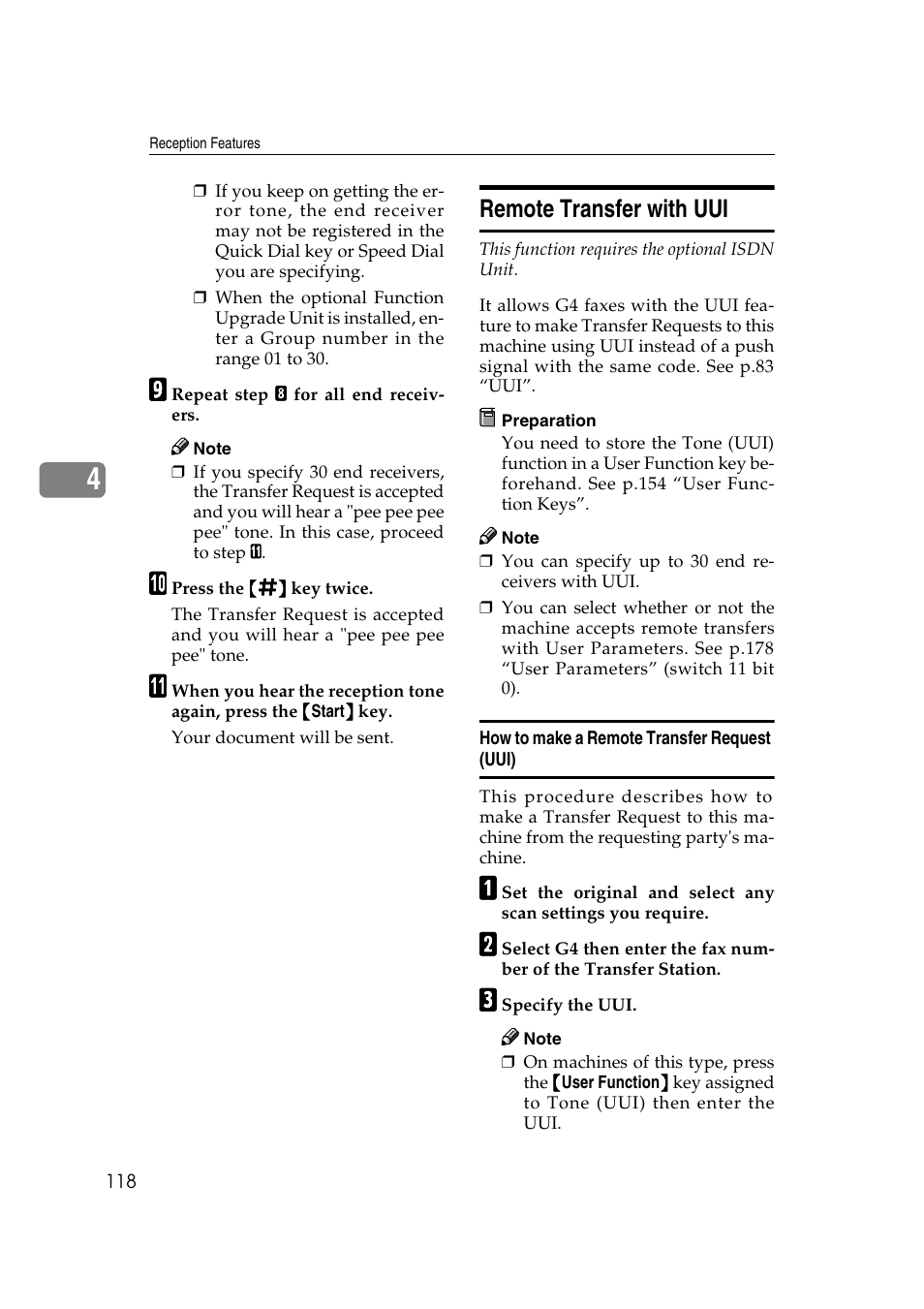 Remote transfer with uui | Savin 3799nf User Manual | Page 130 / 320