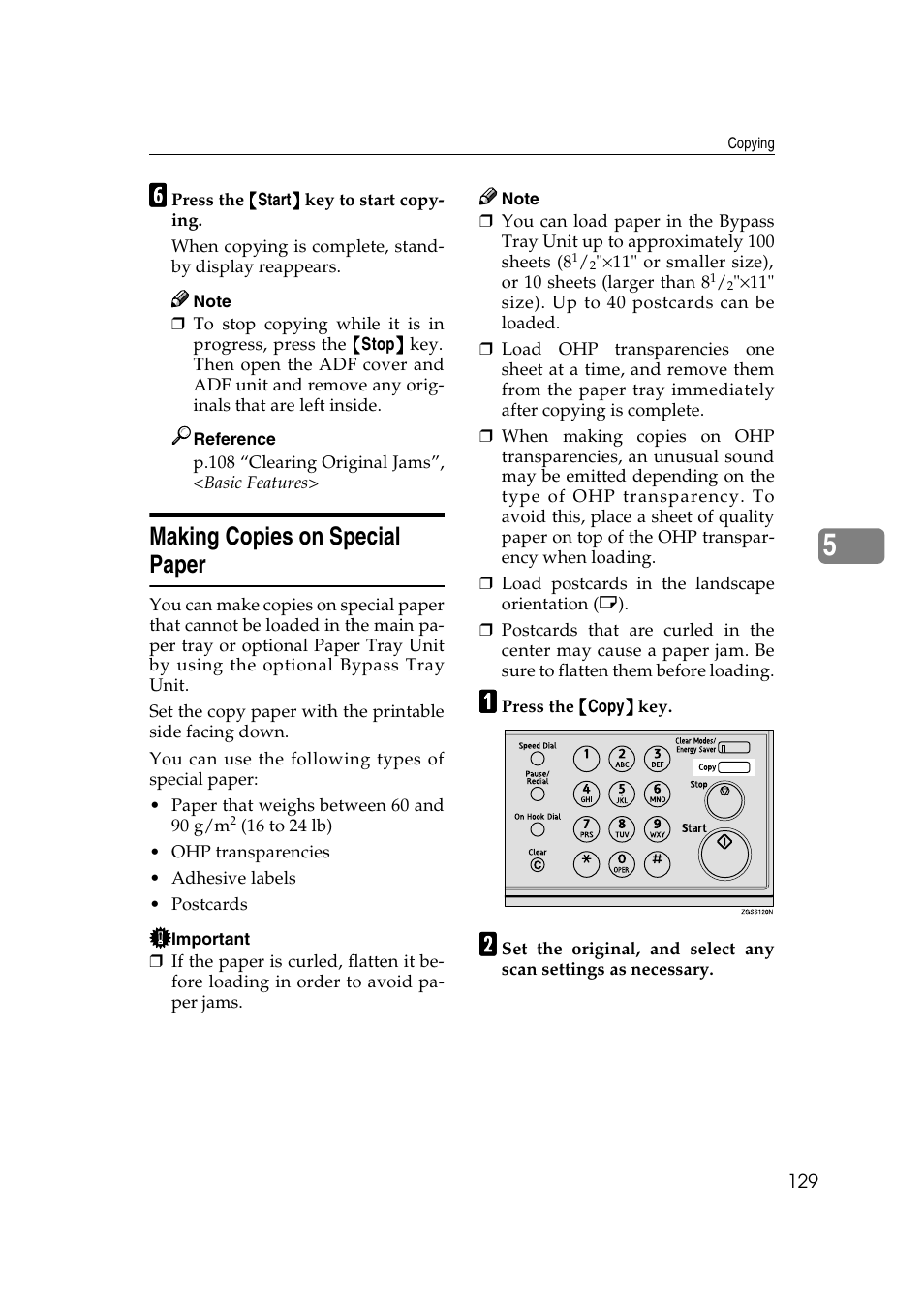 Making copies on special paper | Savin 3799nf User Manual | Page 141 / 320