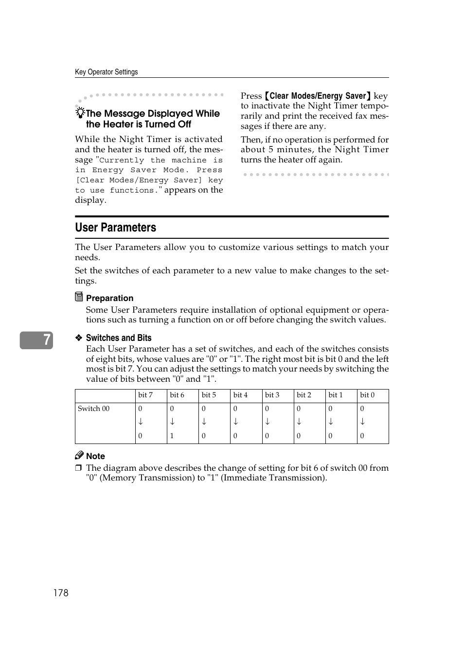 P.178 “user pa- rameters, User parameters | Savin 3799nf User Manual | Page 190 / 320
