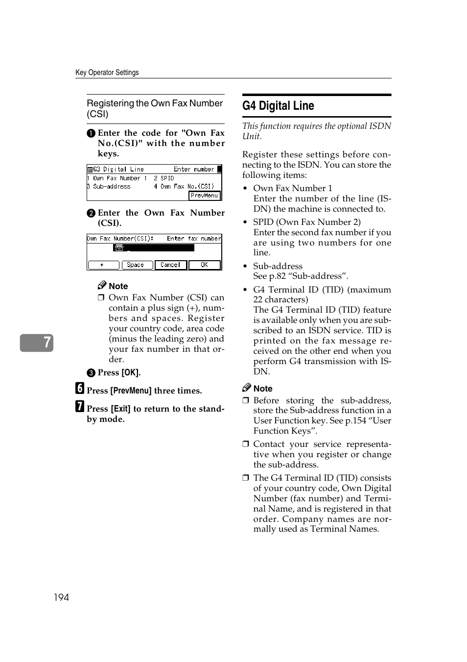 P.194 “g4 digi- tal line, 194 “g4 digital line, G4 digital line | Savin 3799nf User Manual | Page 206 / 320