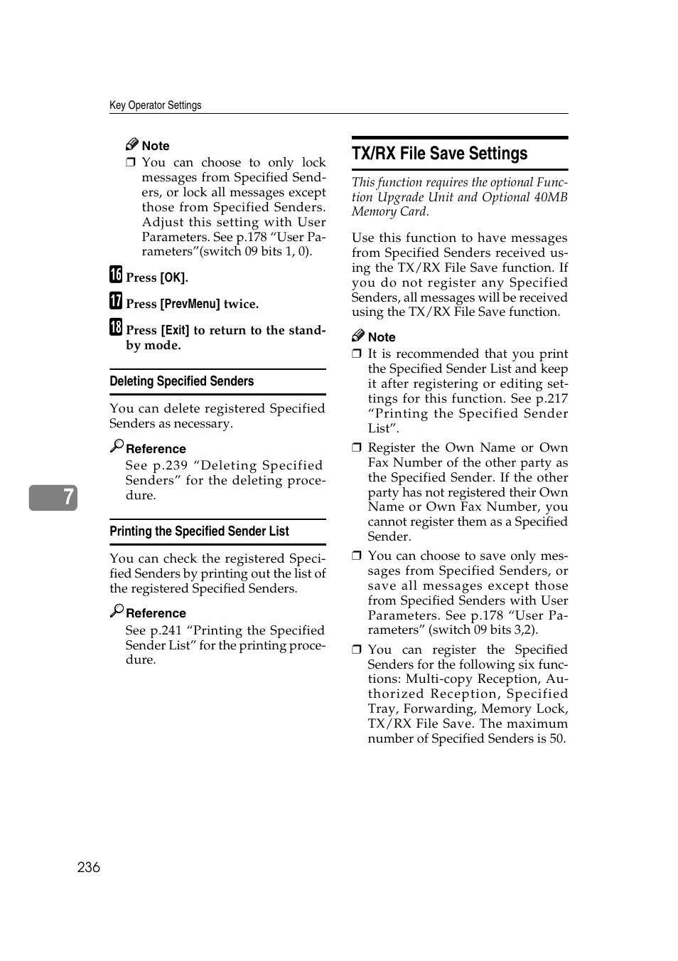 P.236 “tx/rx file save set- tings, Tx/rx file save settings | Savin 3799nf User Manual | Page 248 / 320