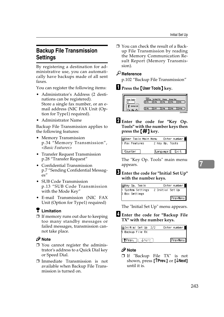 P.243 “backup file transmis- sion settings, Backup file transmission settings | Savin 3799nf User Manual | Page 255 / 320