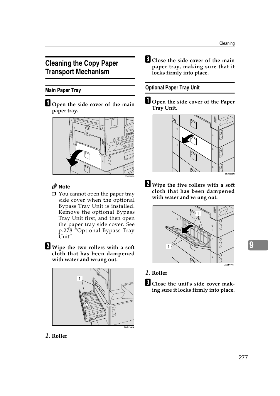 Cleaning the copy paper transport mechanism | Savin 3799nf User Manual | Page 289 / 320