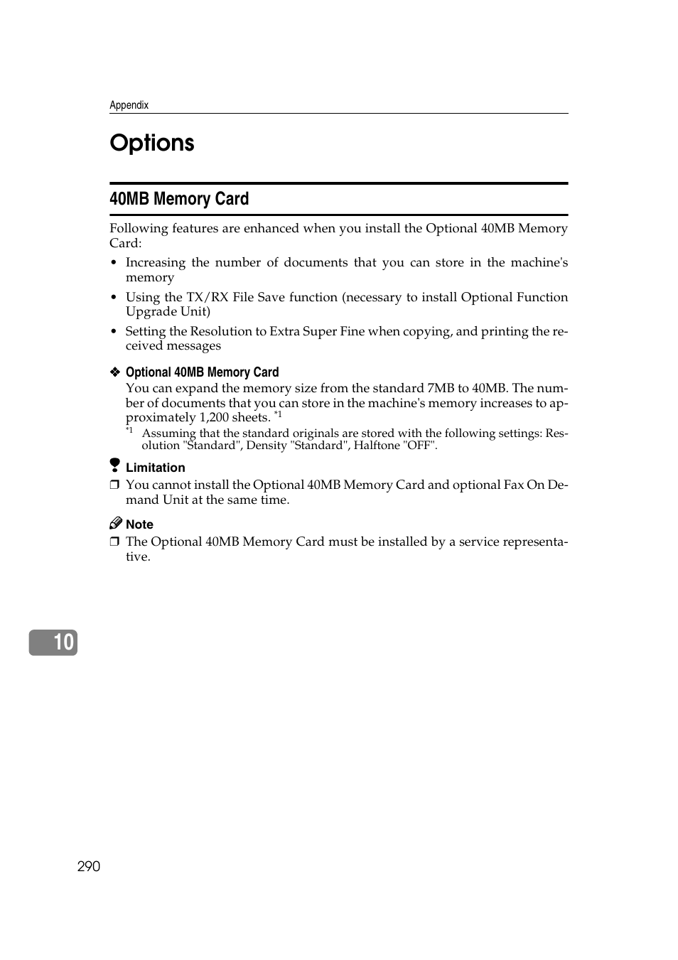 10 options | Savin 3799nf User Manual | Page 302 / 320