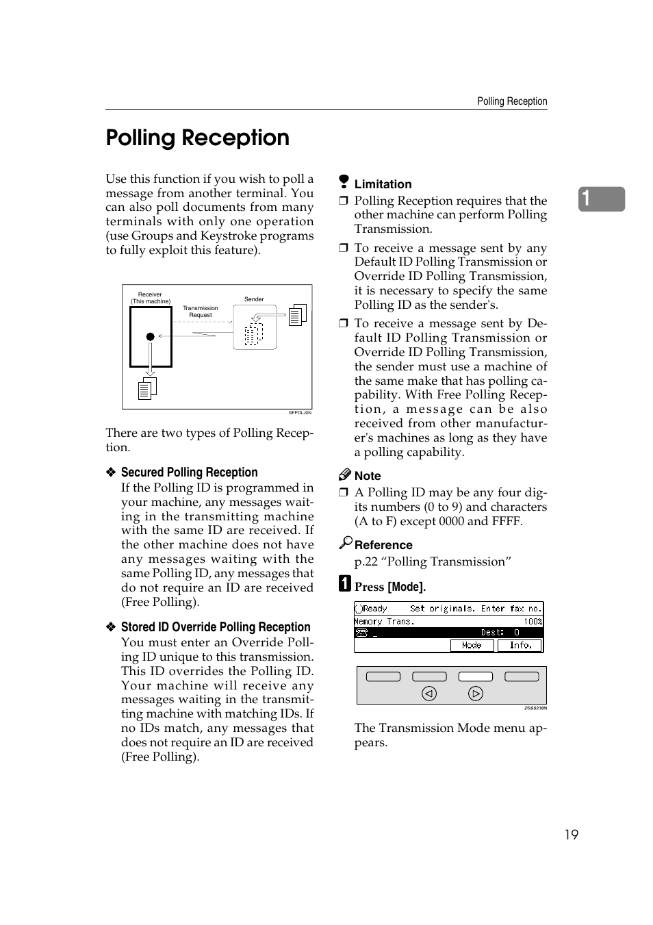 1polling reception | Savin 3799nf User Manual | Page 31 / 320