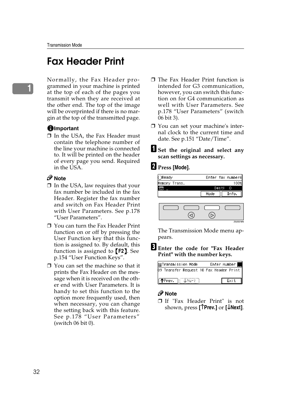 1fax header print | Savin 3799nf User Manual | Page 44 / 320