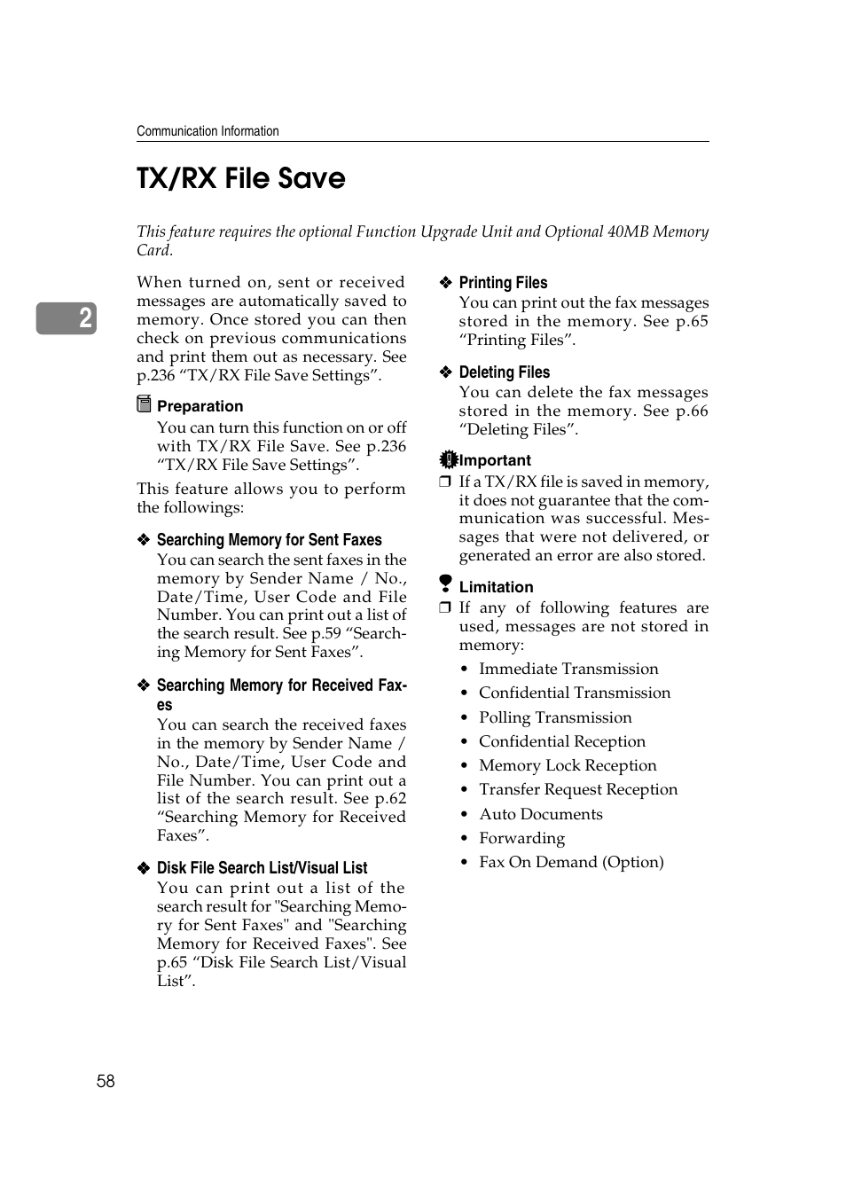 2tx/rx file save | Savin 3799nf User Manual | Page 70 / 320