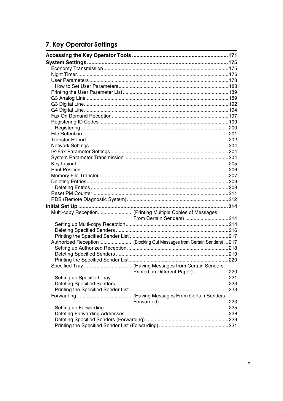 Key operator settings | Savin 3799nf User Manual | Page 9 / 320