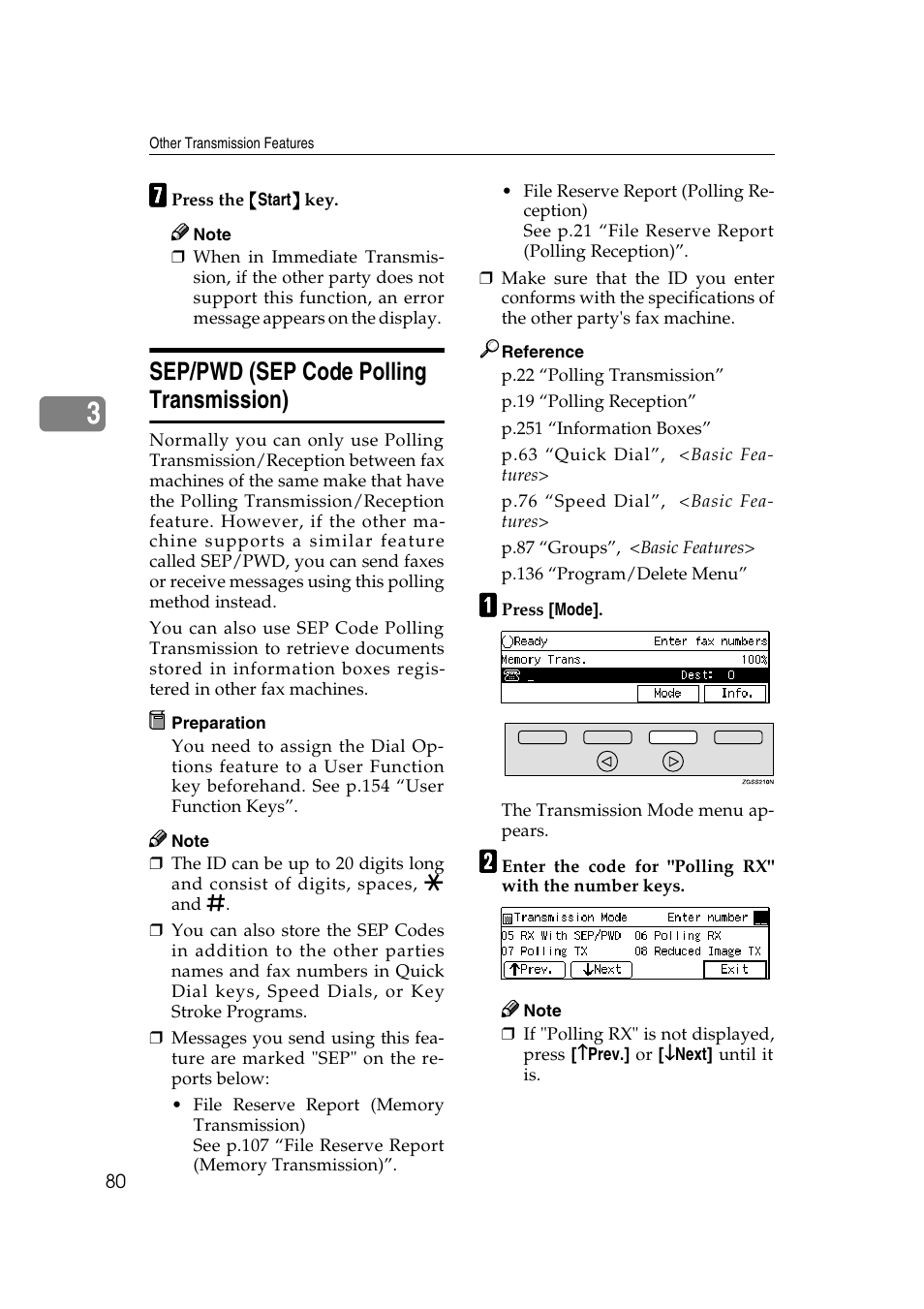 Sep/pwd (sep code polling transmission) | Savin 3799nf User Manual | Page 92 / 320
