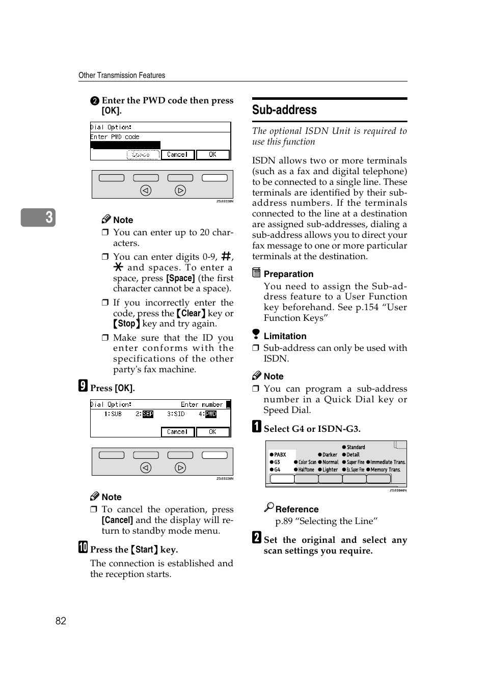 Sub-address | Savin 3799nf User Manual | Page 94 / 320