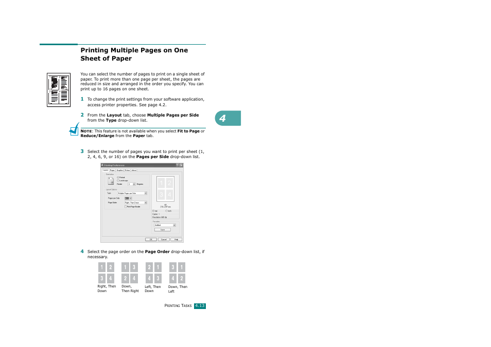 Printing multiple pages on one sheet of paper | Savin AC205 User Manual | Page 102 / 339
