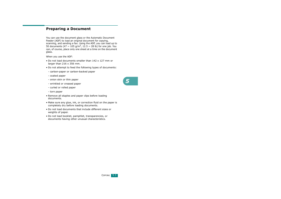 Preparing a document | Savin AC205 User Manual | Page 116 / 339