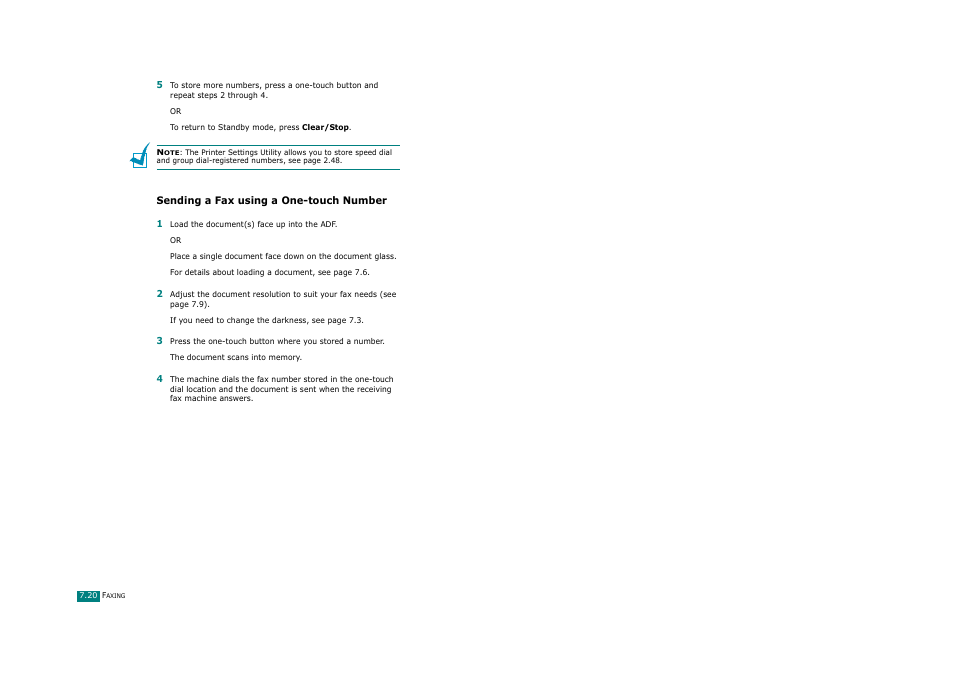 Sending a fax using a one-touch number | Savin AC205 User Manual | Page 167 / 339