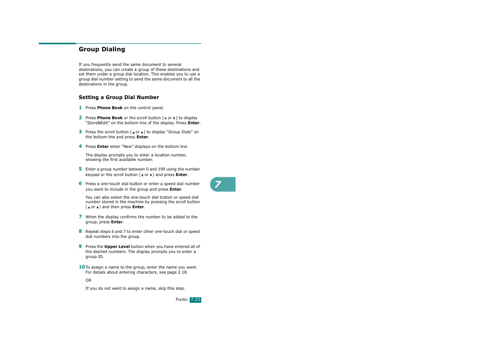 Group dialing, Setting a group dial number | Savin AC205 User Manual | Page 170 / 339