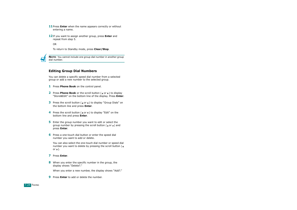 Editing group dial numbers | Savin AC205 User Manual | Page 171 / 339