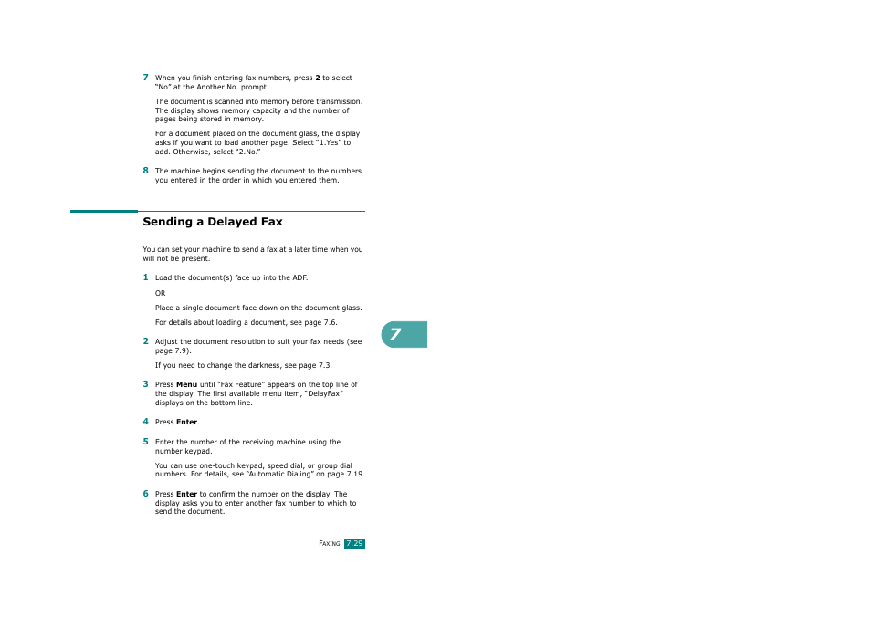 Sending a delayed fax | Savin AC205 User Manual | Page 176 / 339