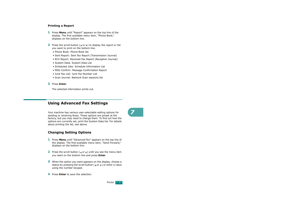 Using advanced fax settings, Changing setting options | Savin AC205 User Manual | Page 184 / 339